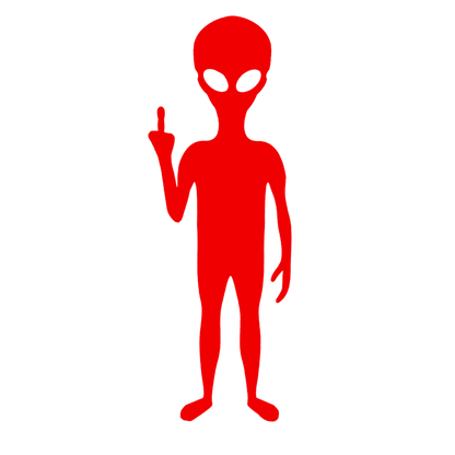Alien Middle Finger Sticker