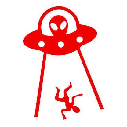 UFO & Alien Beam Up Sticker