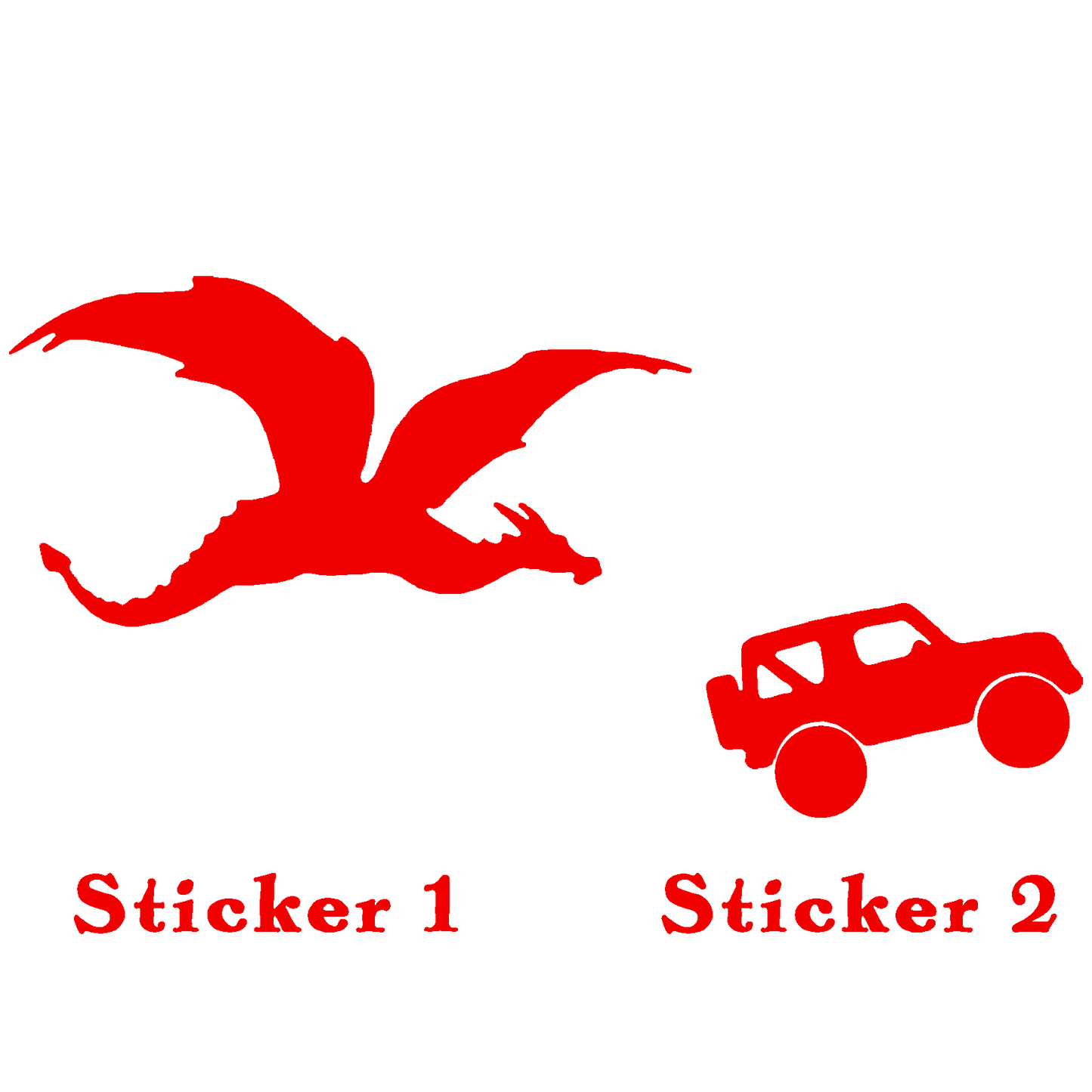 Set of 2 - Dragon vs Car Sticker