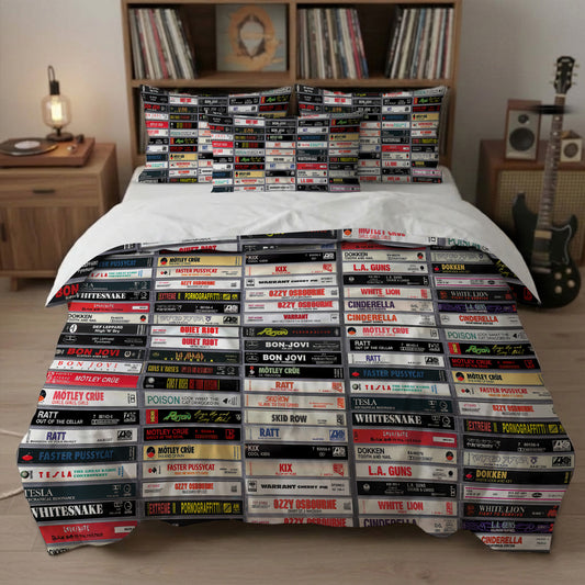 Rock Metal Cassette Bedding Set -Gift For Rock Music Lovers