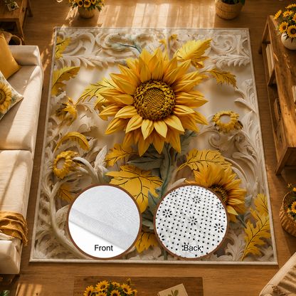 Personalized Sunflower Area Rug