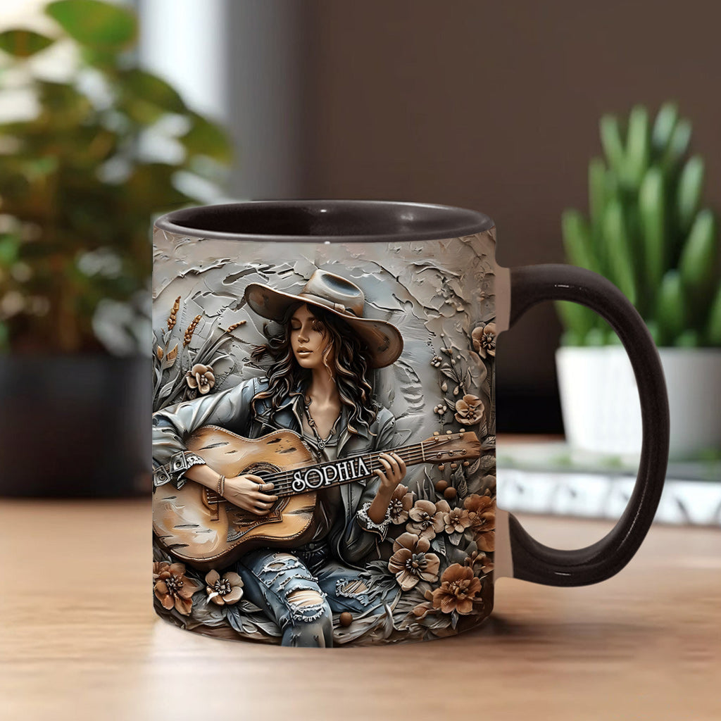 Gypsy Soul Guitar - Personalized Hippie Accent Mug