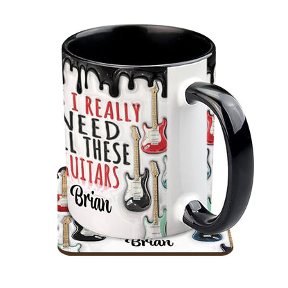 Yes I Really Do Need All These Guitars - Personalized Guitar Accent Mug