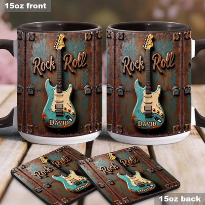 Rock & Roll - Personalized Guitar Accent Mug