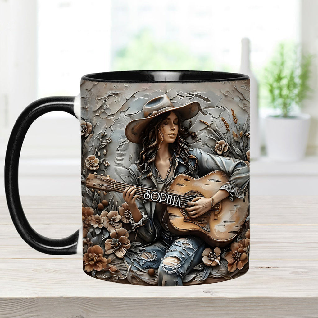 Gypsy Soul Guitar - Personalized Hippie Accent Mug