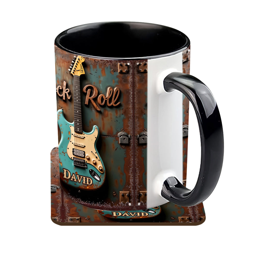 Rock & Roll - Personalized Guitar Accent Mug