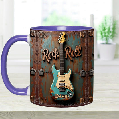 Rock & Roll - Personalized Guitar Accent Mug