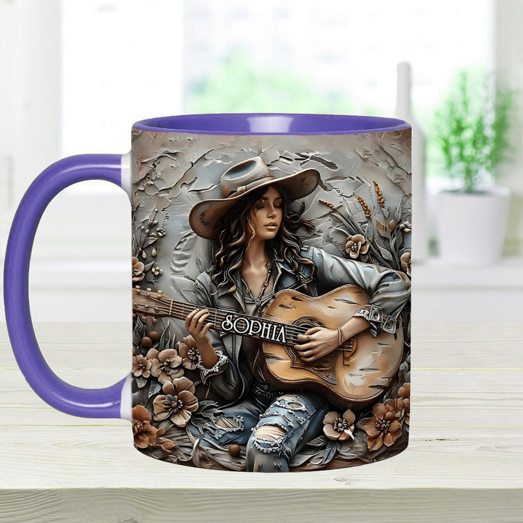 Gypsy Soul Guitar - Personalized Hippie Accent Mug