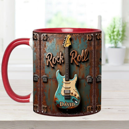 Rock & Roll - Personalized Guitar Accent Mug