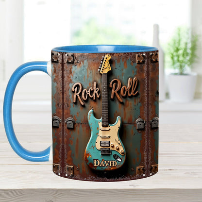 Rock & Roll - Personalized Guitar Accent Mug