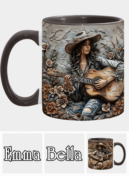 Gypsy Soul Guitar - Personalized Hippie Accent Mug