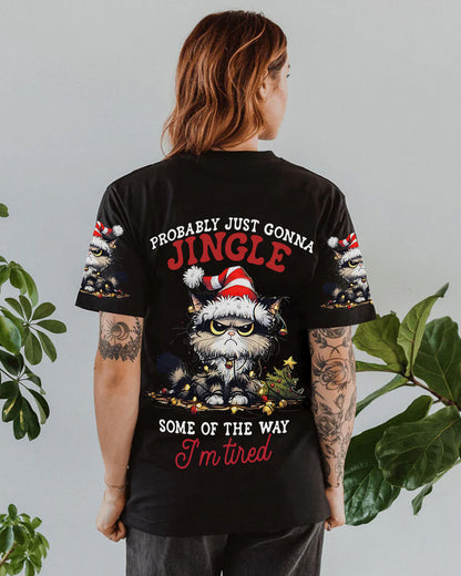 I’m Tired - Christmas Cat All Over Print Shirt