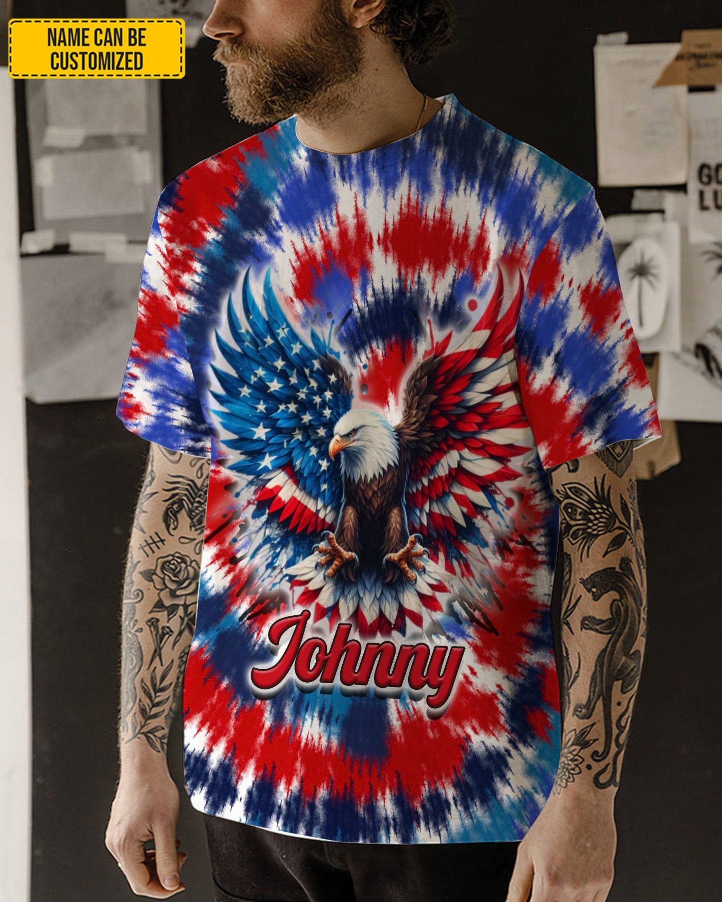 Eagle Patriotic - Personalized Eagle All Over Print Shirt