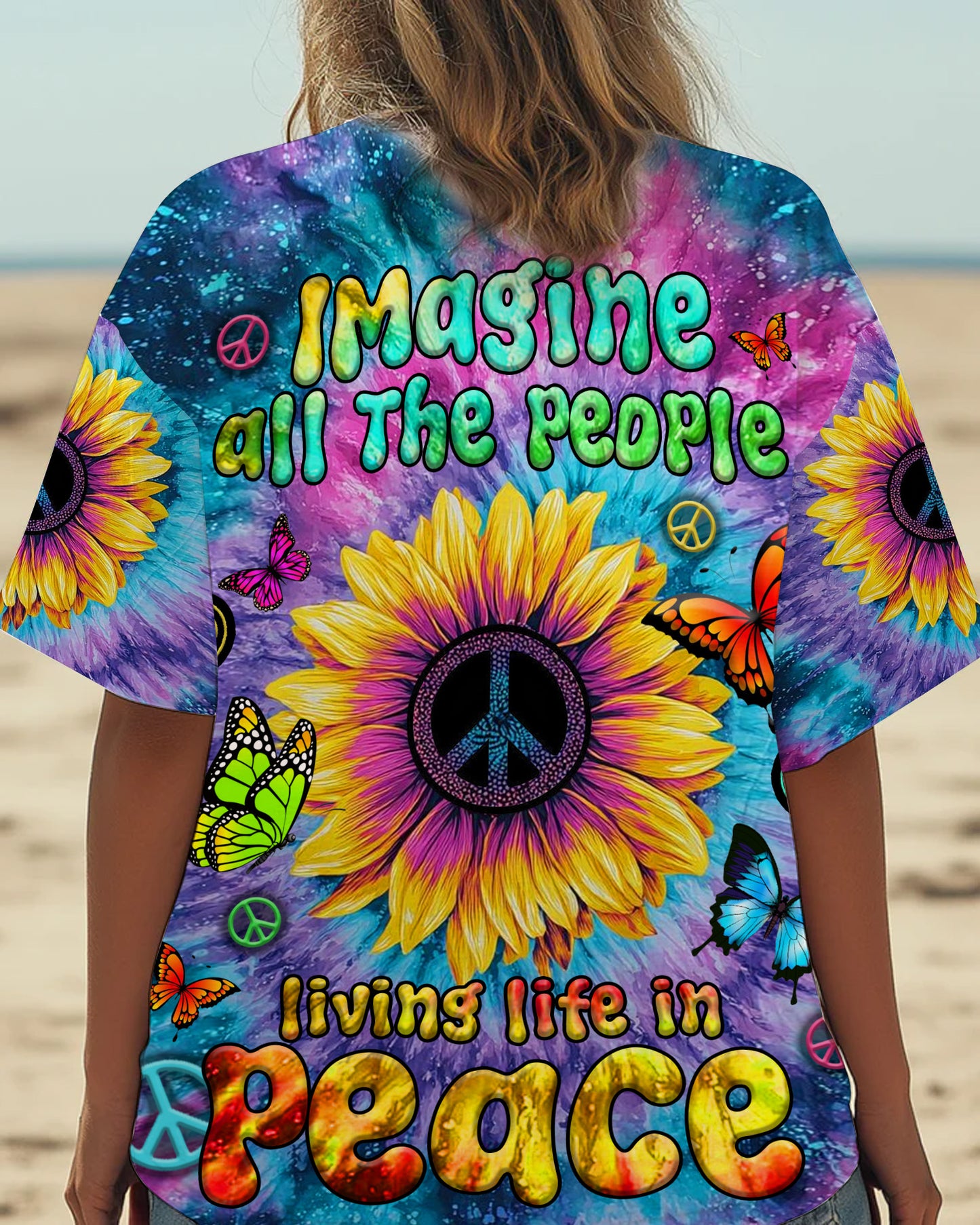 Imagine All The People - Personalized Hippie All Over Print Shirt