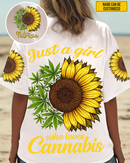 Just A Girl Who Loves Cannabis  - Personalized All Over Print Shirt