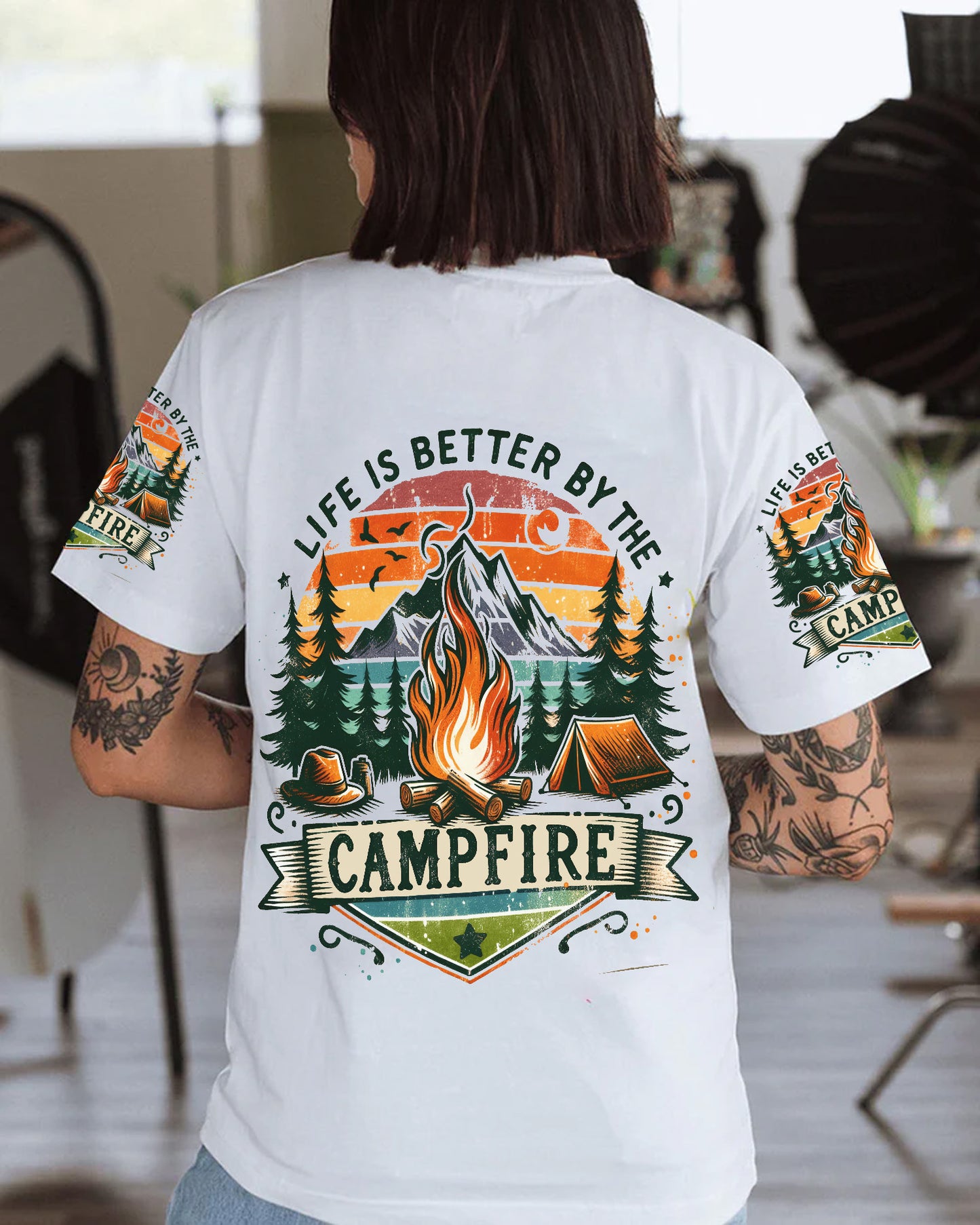 Personalized Life Is Better By The Campfire All Over Print Shirt