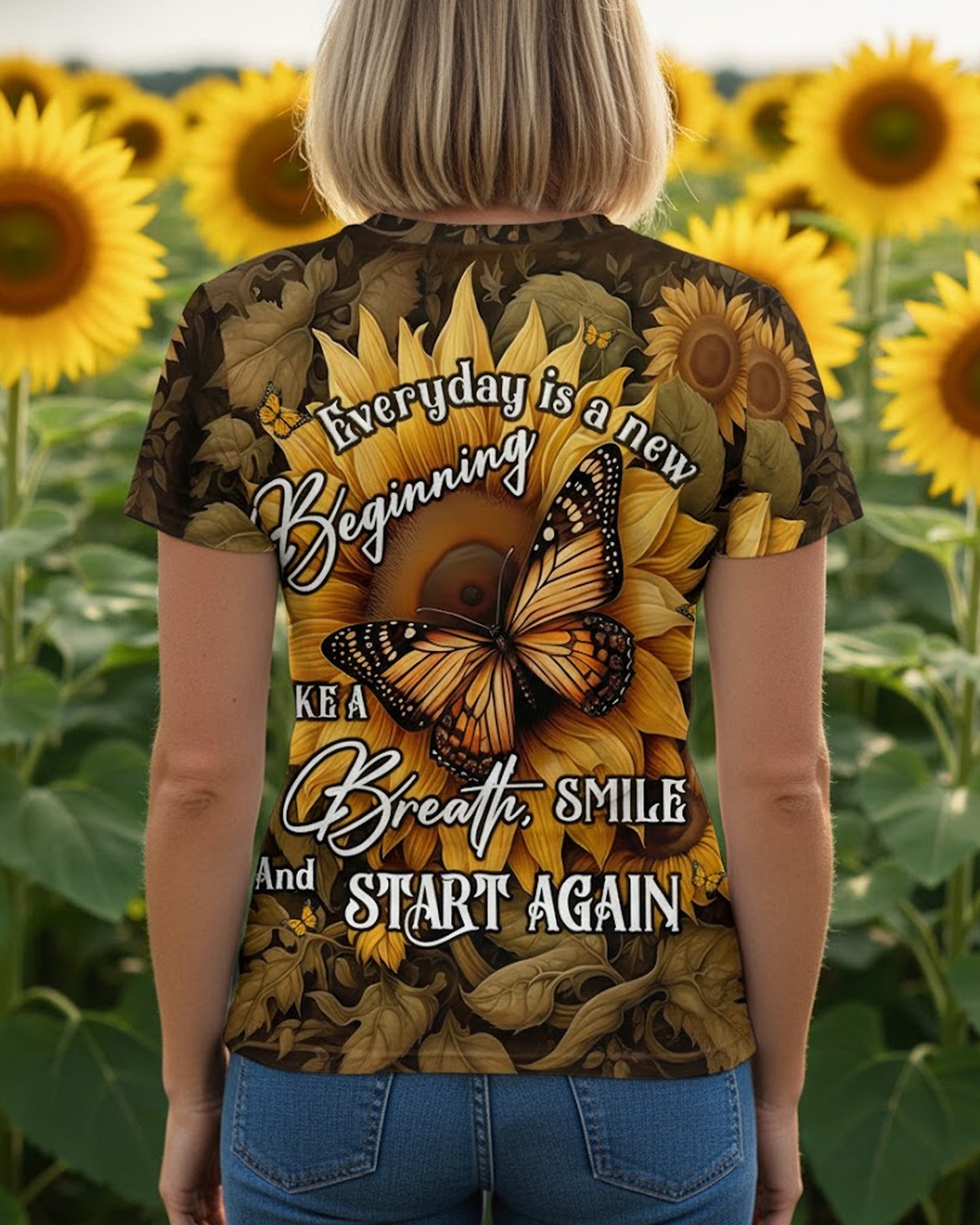 Beautiful Sunflower - Personalized All Over Print Shirt