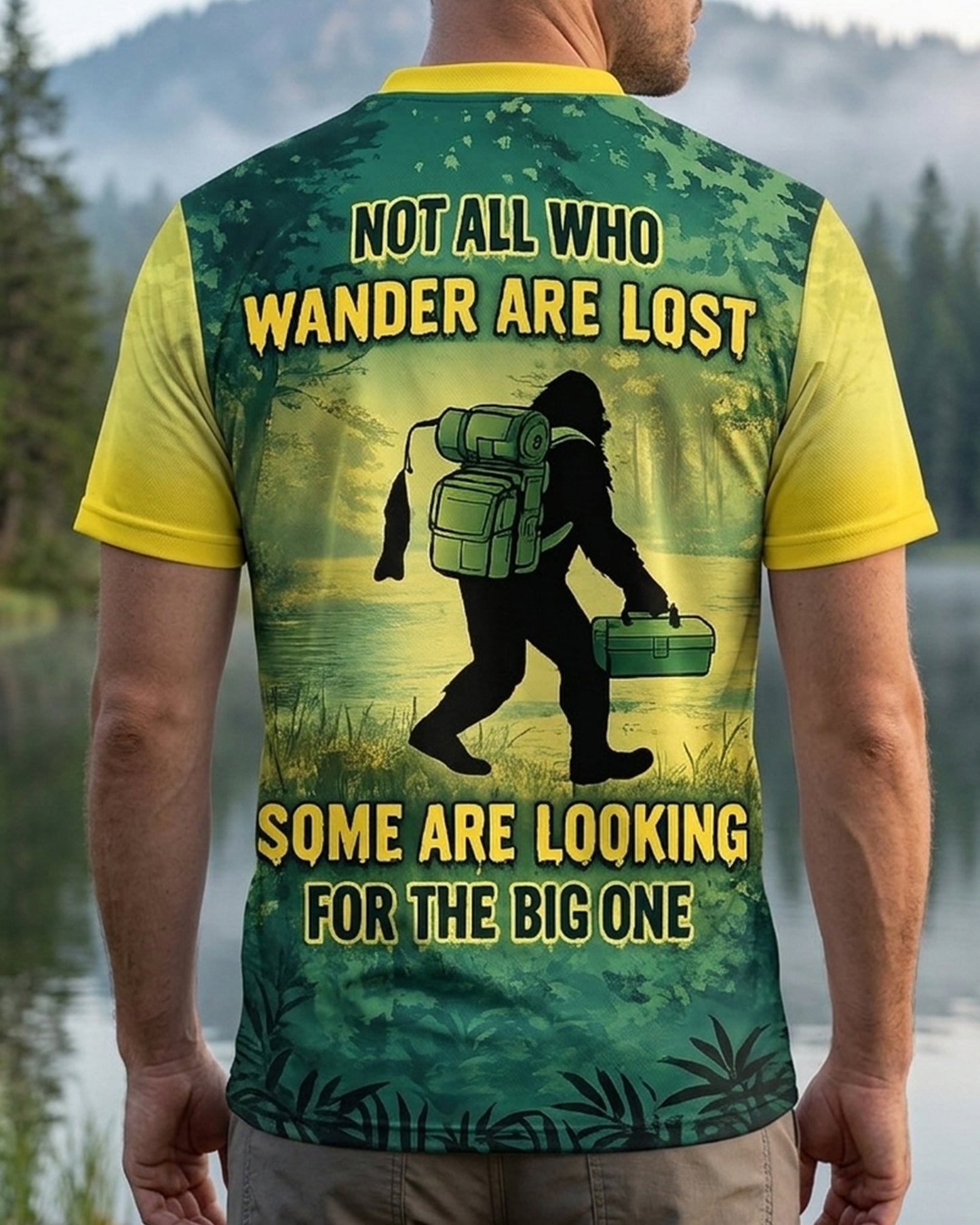 Bigfoot Fishing All Over Print Shirt