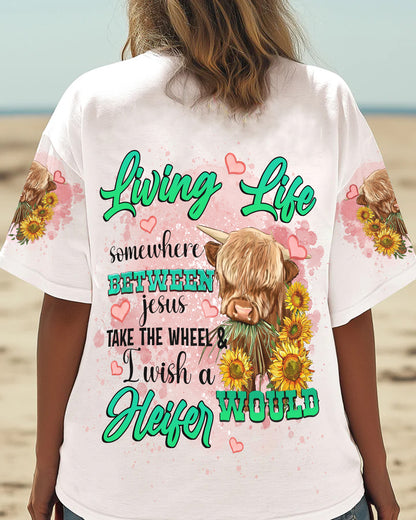Living Life - Highland Cow All Over Print Shirt