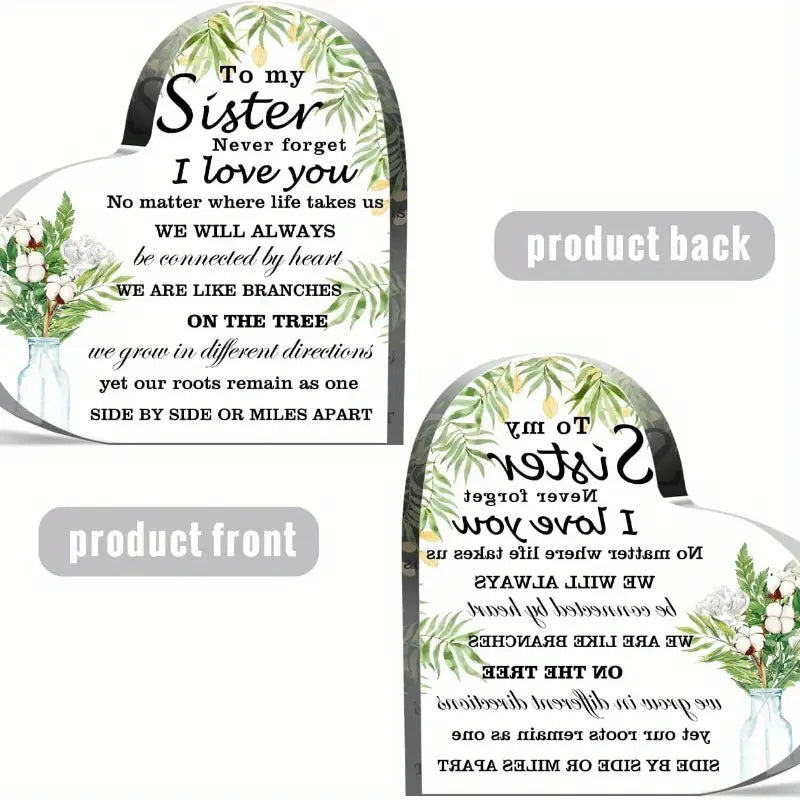 To My Sister Never Forget I Love You Acrylic Plaque - Gift For Sister