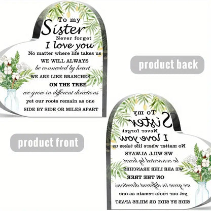 To My Sister Never Forget I Love You Acrylic Plaque - Gift For Sister