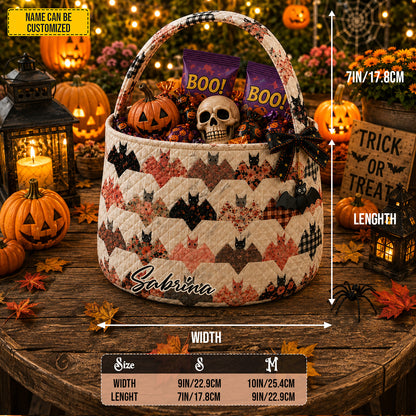 Personalized Halloween Bat Candy Basket