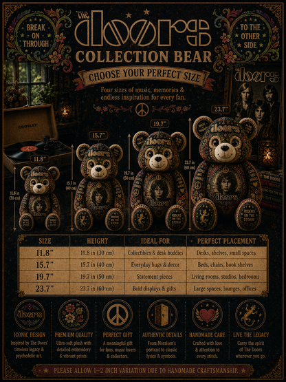 The Doors Bear Custom Shaped Pillow – Rock Music Legend Gift