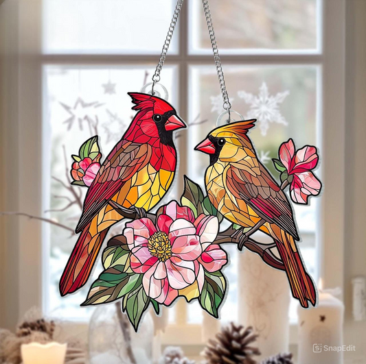 Cardinal Acrylic Window Hangings Decor
