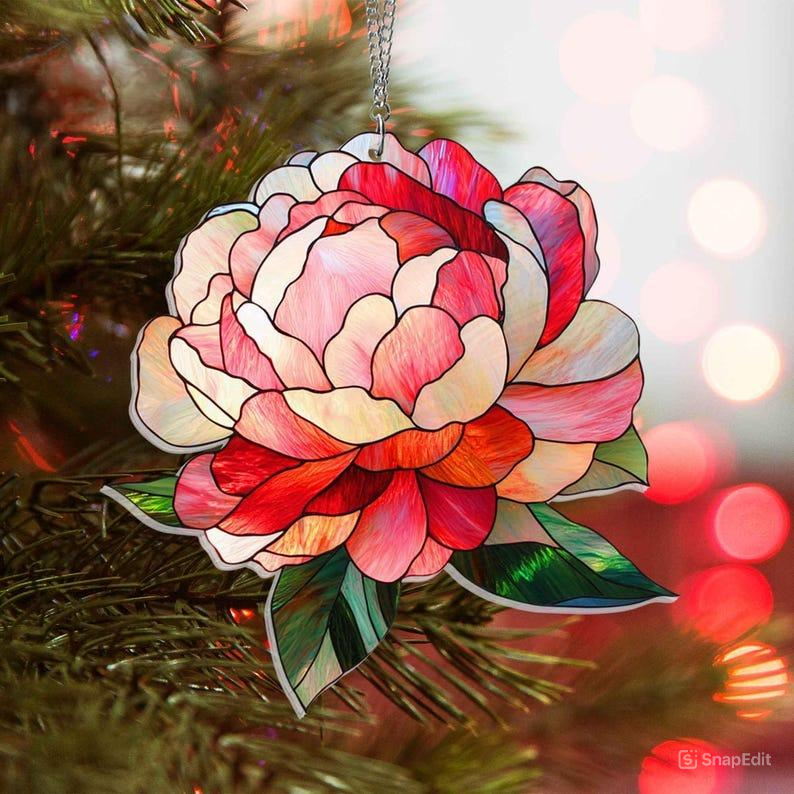 Peony Suncatcher ACRYLIC Hanging Sign
