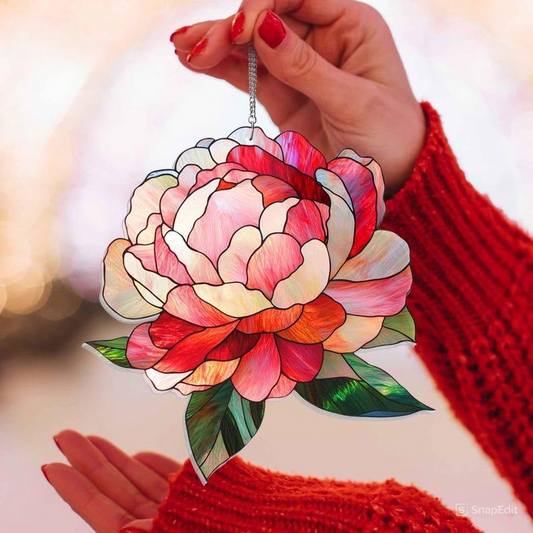 Peony Suncatcher ACRYLIC Hanging Sign