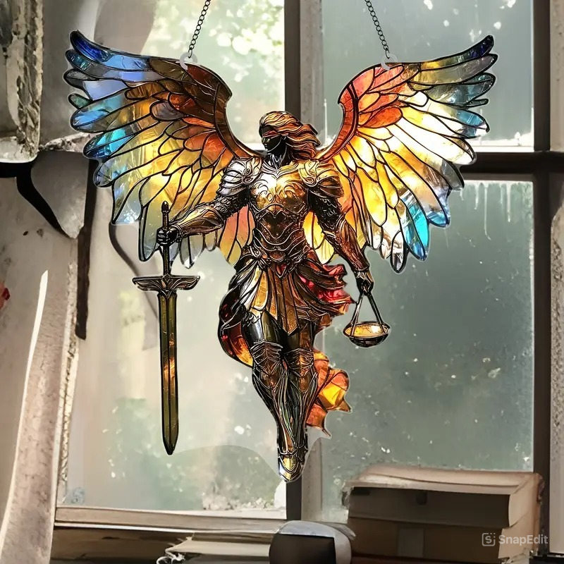 Archangel Michael Warrior Acrylic Window Hangings