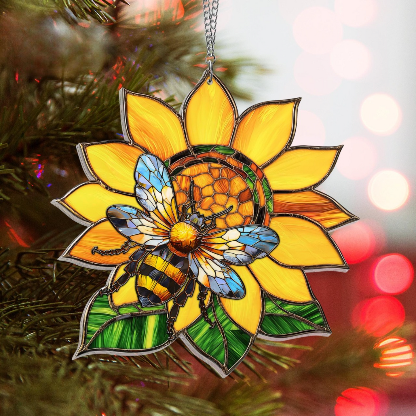 Sunflower Bee Acrylic Window Hanging