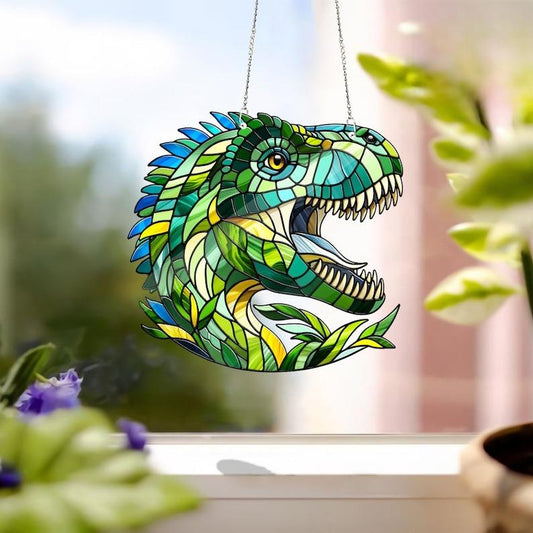 Tyrannosaurus Dinosaur Stained Glass Suncatcher