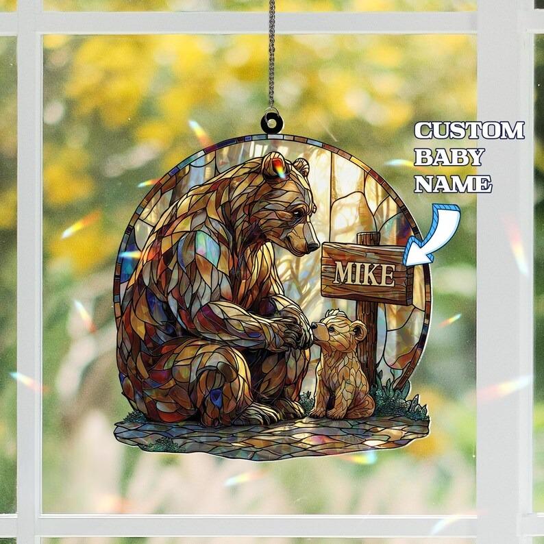 Baby Bear Personalized Stained Glass Suncatcher