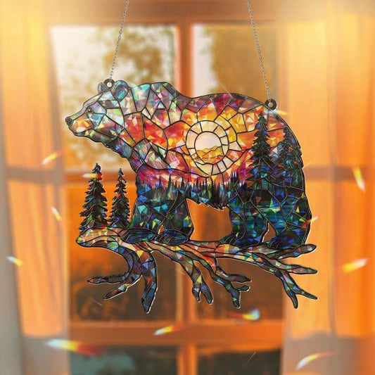 Sunset Sun Light Stained Glass Suncatcher