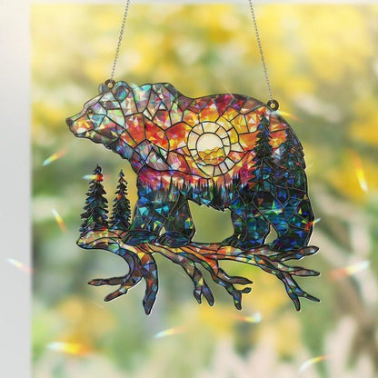 Sunset Sun Light Stained Glass Suncatcher