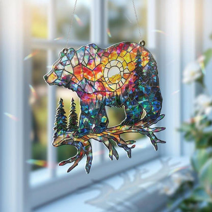 Sunset Sun Light Stained Glass Suncatcher