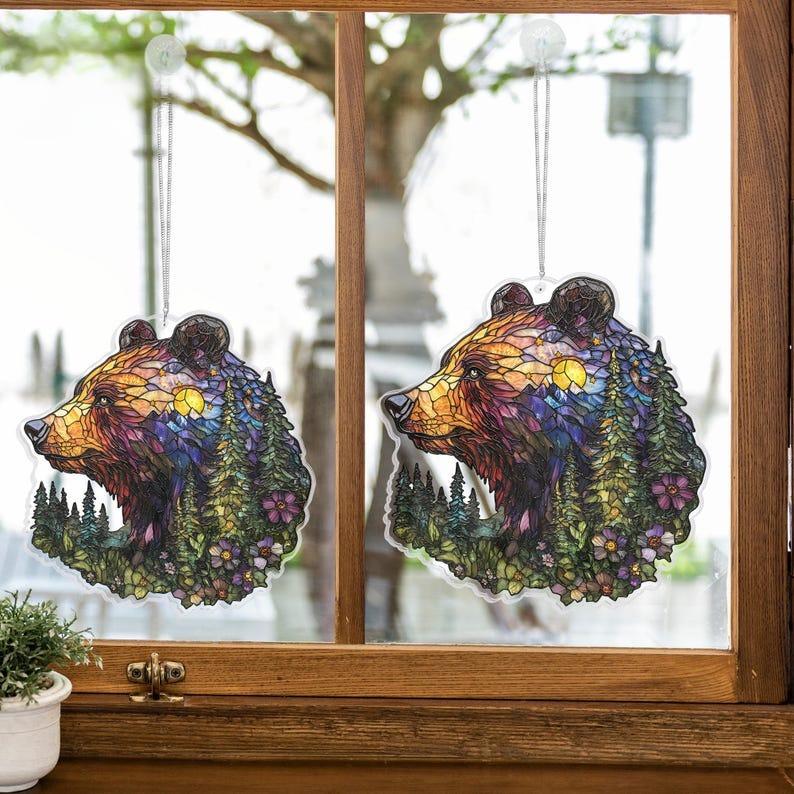 Bear Wildlife Stained Glass Suncatcher