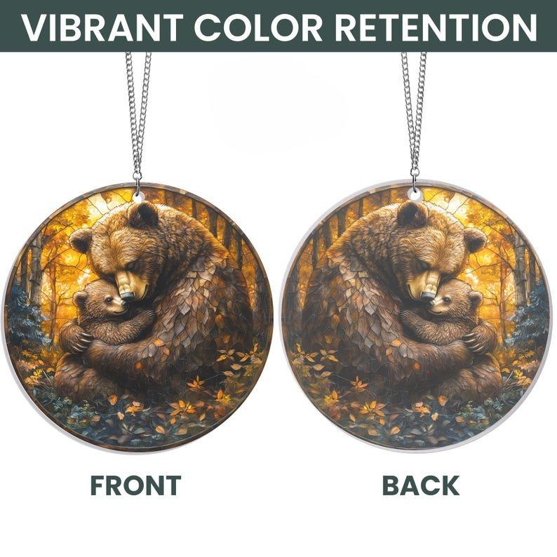 Mama Bear Stained Glass Suncatcher