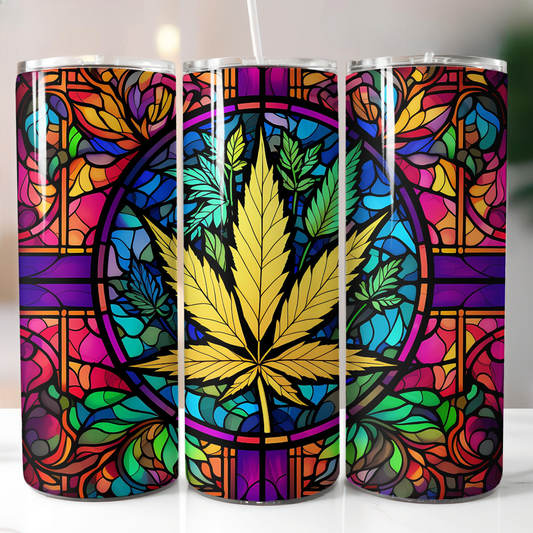 Colorful Weed  Skinny Tumbler