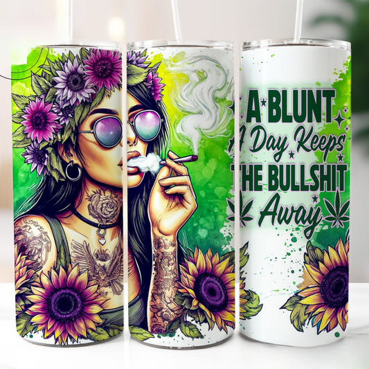 Blunt Keeps Bullshit Away Weed  Skinny Tumbler