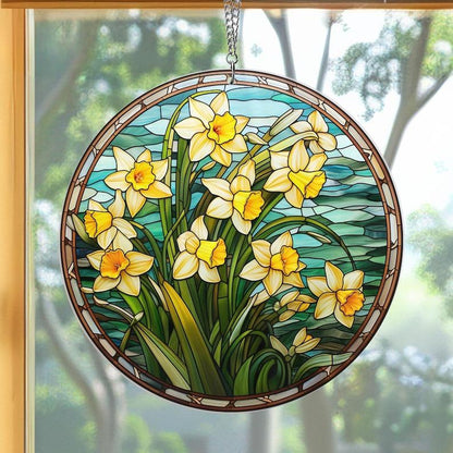 Daffodil Stained Glass Suncatcher