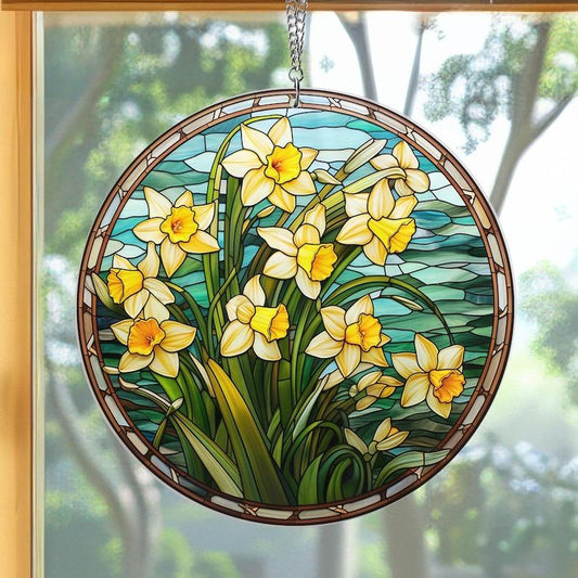 Daffodil Stained Glass Suncatcher
