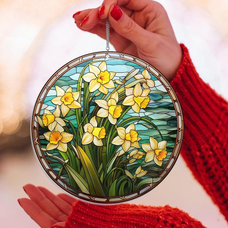 Daffodil Stained Glass Suncatcher