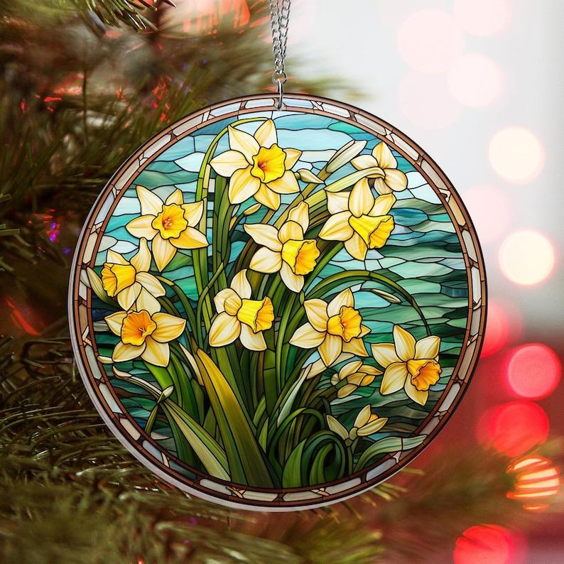 Daffodil Stained Glass Suncatcher