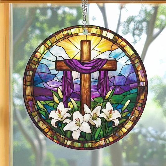 Christian Easter Stained Glass Suncatcher