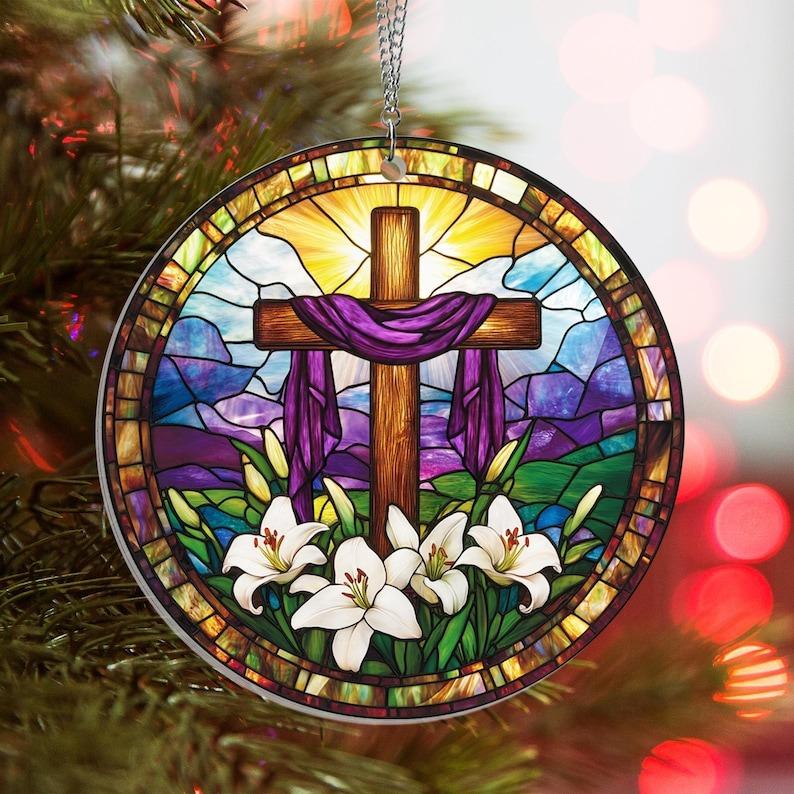 Christian Easter Stained Glass Suncatcher