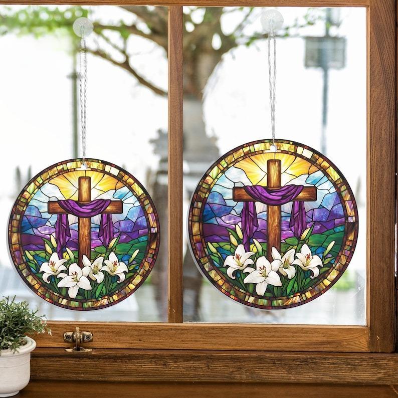 Christian Easter Stained Glass Suncatcher