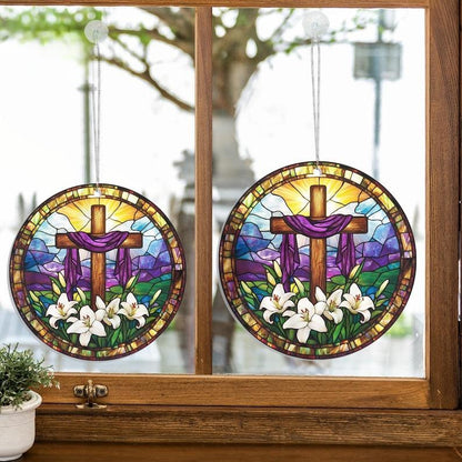 Christian Easter Stained Glass Suncatcher