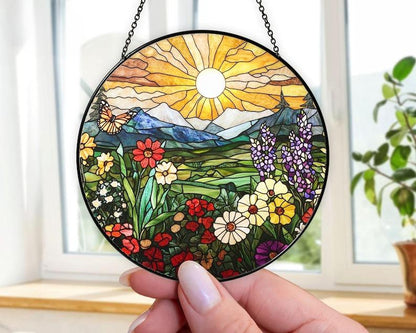 Wildflowers Stained  Stained Glass Suncatcher